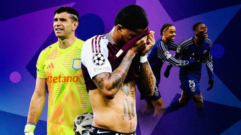 Aston Villa player ratings vs PSG: Champions League agony for Unai Emery’s brave Villans as Emiliano Martinez mistake proves costly despite epic comeback