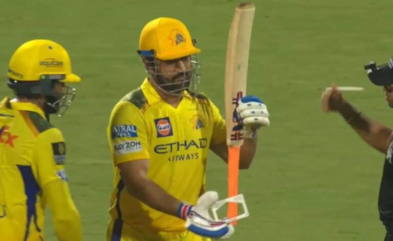 MS Dhoni’s Viral Act After Failing Bat Gauge Test Breaks The Internet
