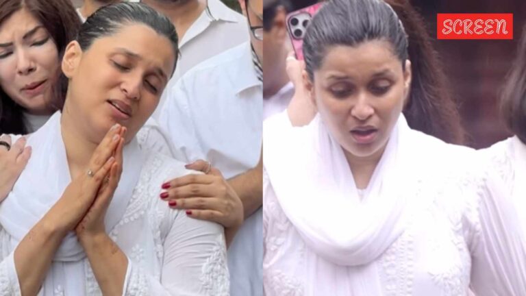 Mannara Chopra breaks down, nearly faints while performing father’s last rites; insists on carrying his bier