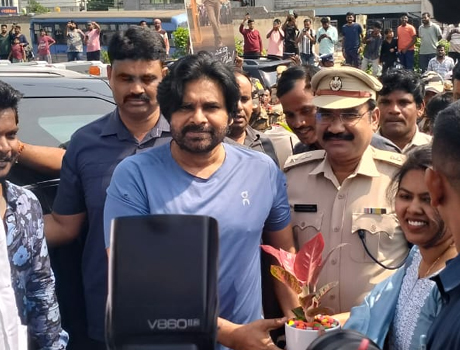 Pic Talk: Pawan Kalyan surprises fans with stylish new look in Vijayawada