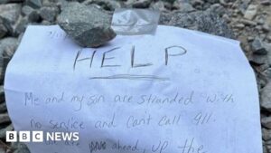 Mother and son rescued in California forest, left handwritten notes