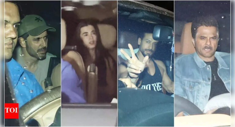 Hrithik Roshan, Saba Azad, Alia Bhatt, Ranbir Kapoor, Tiger Shroff and Anil Kapoor attend War 2 screening ahead of its release