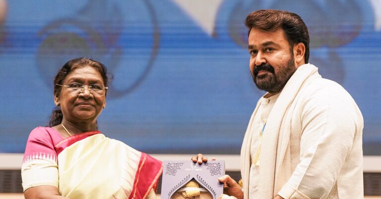 Mohanlal honoured with Dadasaheb Phalke award at 71st National Film Awards ceremony