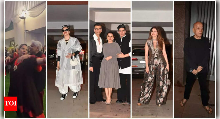 Boney Kapoor hosts star-studded bash for Shabana Azmi’s 75th birthday; she wows with Javed Akhtar, Rekha, Urmila Matondkar among attendees