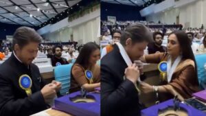 SRK’s struggle to wear National Award medal goes viral. Rani-Vikrant come to rescue